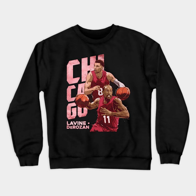 Demar Derozan Zach Lavine Chicago Duo Crewneck Sweatshirt by caravalo